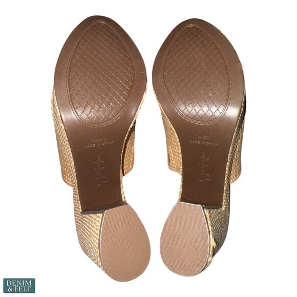 Jessica Simpson Camree Platform Slide Sandals Raffia Block Heels 7.5M NEW - Picture 13 of 14